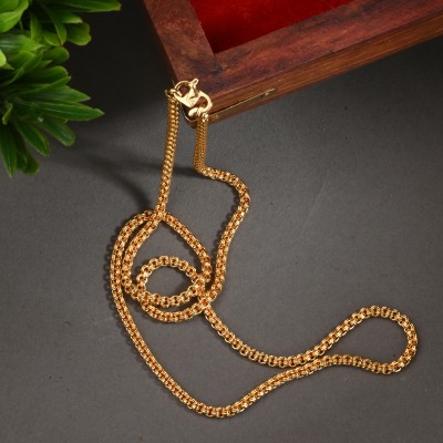 AanyaCentric 22inches Latest Necklace For Women Girls Boys Men Gold-plated Plated Brass Chain