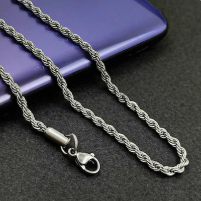 Maatrachaaya Stylish Silver Plated Rope Chain Sterling Silver Plated Alloy Chain