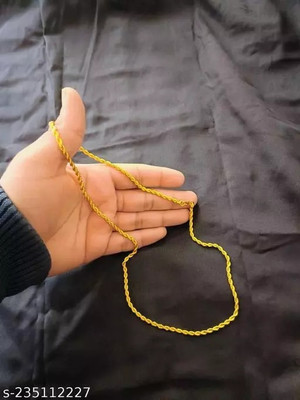 Pitaamaa Designer Havy 1 Gram Chain For Boys (23 INCH)Water & Sweat Proof JGS-134 Gold-plated Plated Brass Chain