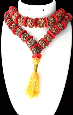 ng gems Panchmukhi Nepali Rudraksha Kantha Mala Brahma Siddha Mala Wood Chain