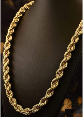 Pitaamaa Designer Men's 14k Gold Figaro Chain (23 INCH)Water & Sweat Proof JGS-143 Gold-plated Plated Brass Chain