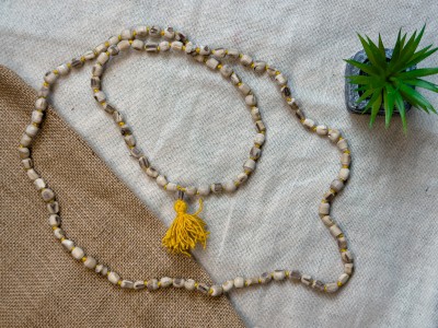 Bhaktivan Tulsi Jaap Mala-108 Beads Basil Seed Mala Tulsi Mala for Jaap Beads Wood Chain