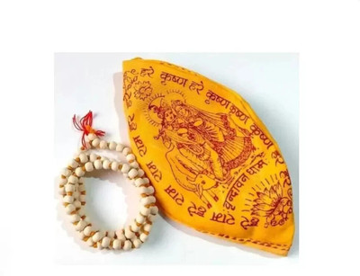 Sikarwar Traders Natural Tulsi Japa Mala and Gomukhi ( Japa Bag ) Combo 108+1 Beads Tulsi Wood Chain
