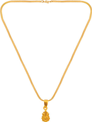 Atisundar Religious God - Shree Ganesh Pendant Set With Chain for Men & Women Gold-plated Plated Alloy Chain