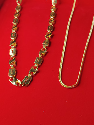 NKS BEAUTUFUL CHAINS COMBO Gold-plated Plated Brass Chain