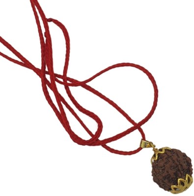 Fine Creation Original Nepali six Faced / 6 Mukhi Rudraksha Bead Beads Gold-plated Plated Brass, Wood Necklace Set