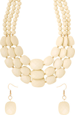 YELLOW CHIMES Alloy Gold-plated White Jewellery Set(Pack of 3)