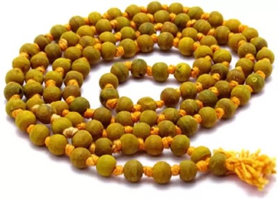 pujahome Natural Turmeric Rosary Haldi Kanthi for Jaap & Wear 108+1 (8 mm Beads Mala) Wood Chain