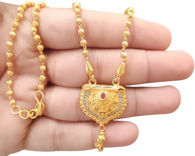 SAPNA PALACE Golden rajwadi neckles Gold-plated Plated Brass Necklace