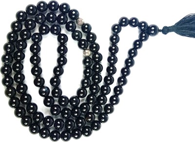 CRYSTU Natural Black Onyx 99 Round Beads Tasbeeh Islamic Salah Prayer for Unisex Onyx Crystal Chain