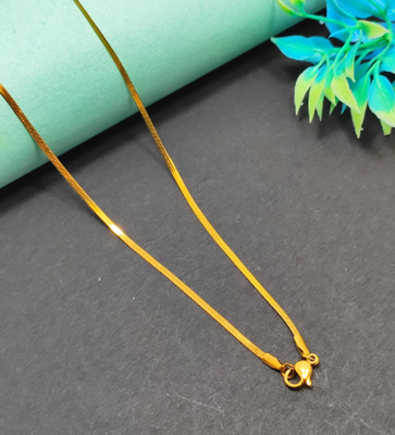 Divyanshi Collection Stylish One Gram Gold Plated Snake Chian Gold-plated Plated Brass Chain