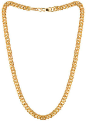 Sanaa Creations S-HOOK CLOSURE CHAIN WITH TEXTURED DETAIL Gold-plated Plated Brass Chain