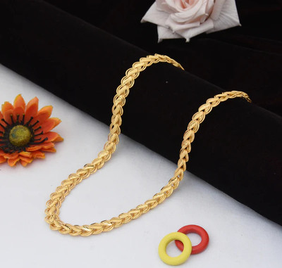 PENSHIMI 1 gram High Quality Indian Polished “20” Inches Gold Chain for Men and boy Gold-plated Plated Alloy Chain