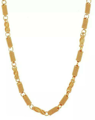 Krishna Creation Golden Chain For Boys Stylish Heavy Golden Neck Chains For Men Gold-plated Plated Alloy Chain