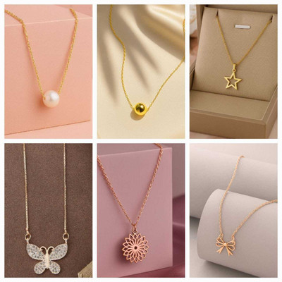 ELCETRATD JEWELLERY Shimmering beautiful multiple 6 pack combo for women and girls Diamond Gold-plated Plated Alloy Necklace