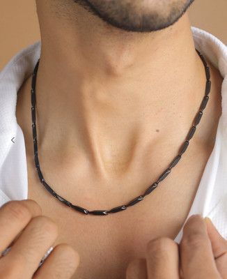 Xflame Mens Jewellery Stylish Fancy Party Wear Handmade black Stainless Steel chains Titanium Plated Stainless Steel Chain