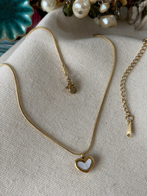 Gleve Gleve Anti Tarnish Stainless Steel Gold Necklace Crystal Gold-plated Plated Stainless Steel Necklace