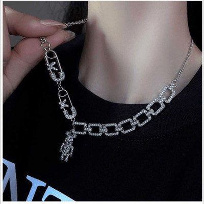 Jewels Theme Silver Plated Steel Chain