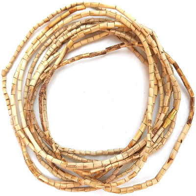 AYOSHRI Vaishnav Tulsi Kanthi Mala Original (2 Round/Double Layer) Wood Necklace