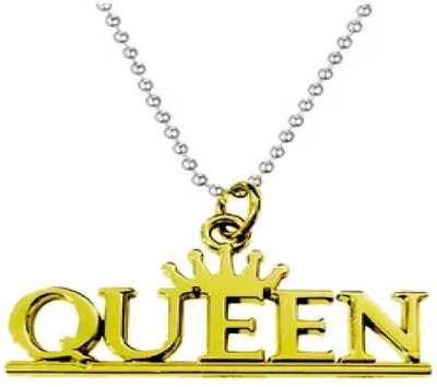 Ruhi Collection Gold Color Queen Chain Pendant Necklace Stainless Steel Necklace