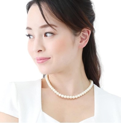 Lakwal Enterprises Pearl White Beautiful Pearl Necklace For Women Pearl Mother of Pearl, Plastic Necklace