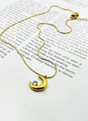 Amaira Dainty Gold Crescent Moon Chain Gold-plated Plated Stainless Steel Chain