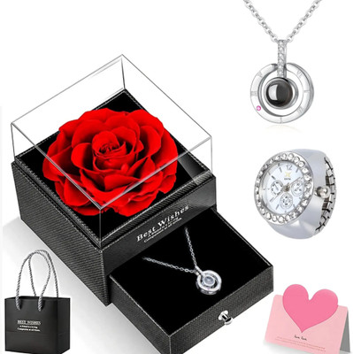 BUC Pendant Necklace With Earrings For Girls Steel Chain Set