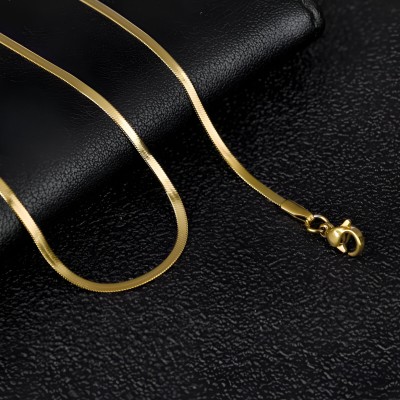 JUNKY JEWEL Latest Anti Tarnish Snake Chain Design Gold Chain For Men Artificial Neck Chain Gold-plated Plated Stainless Steel Chain