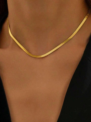 DAREBYGOLDENERA Anti Tarnish Plain Silk Design Gold-plated Plated Stainless Steel Chain