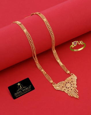 Jewel WORLD Gold-plated 28 Inch long Pendant mangalsutra design for women Cubic Zirconia Gold-plated Plated Brass, Alloy Necklace