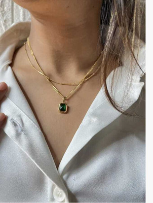 NAYMA FASIONS Crystal Gold-plated Plated Stainless Steel Chain Set