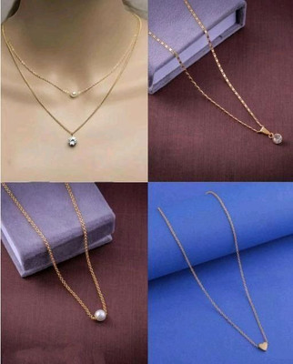 Bhumi09 Necklace For Women/Girls Stylish Gold-plated Plated Brass Chain