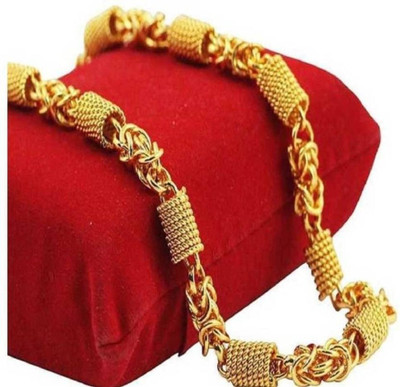 SMILE ME Traditional hip-hop Heart Golden long fancy Necklace chain for men boys male Gold-plated Plated Brass Chain
