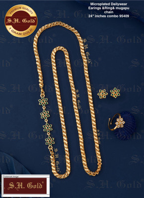 jignesh MUGAPPU CHAUN/MOP CHAIN Diamond Gold-plated Plated Brass Chain Set