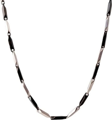 Texture High Quality Regular Wear Black Or Silver Color Rice Chain For Men's And Boy's | Stainless Steel Chain