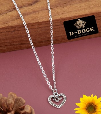 D-Rock Silver-plated necklace chain for women & girls Cubic Zirconia Sterling Silver Plated Metal, Silver Chain