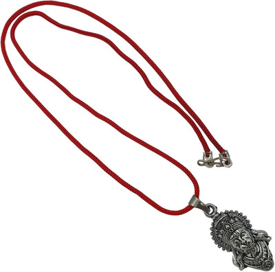 SukhadParivar Most Beautiful Shree ram Jaap HanumanJi Symbol Dotted Locket Pendant Silver Plated Brass, Alloy Necklace