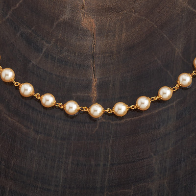 Kushal's Fashion Jewellery Pearl Gold-Plated Ethnic Antique Necklace Gold-plated Plated Copper Necklace