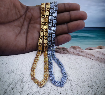 Pappan Beautiful Golden And Silver Alloy Chain (Pack Of 2) Alloy Chain