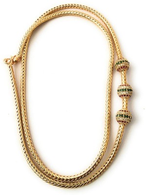 bfj One Gram Gold Chain Mugappu Thali Mangalya Chain for Women(Pack of 1, Color Mugappu-24 Inches) Beads Gold-plated Plated Copper Necklace