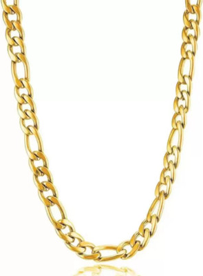 Hewomiva 1 gram High Quality Indian Polished “20” Inches Gold Chain for Men and boy Gold-plated Plated Copper Chain