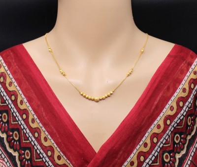 SONI Soni Brass Golden Princess Traditional Gold Plated Necklace (18 inch length) Gold-plated Plated Brass Chain