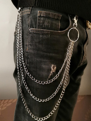YELLOW CHIMES Trendy Fashion Multilayer Jeans for Men and Boys Stainless Steel Chain