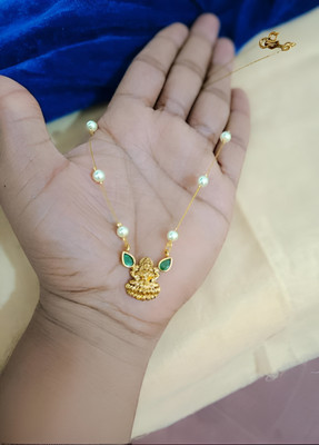 YIMBLI Traditional Wedding Wear Necklace/Jewellery Set For Women and Girls Gold-plated Plated Brass Necklace Set