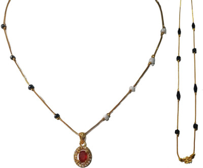 Maruti Creator Sparkling Beads Gold-plated Plated Stainless Steel Chain