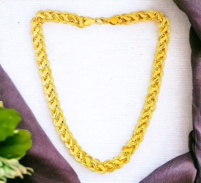 RADHETEXFAB stylish golden koyali chain Zircon Gold-plated Plated Brass, Copper, Alloy Chain