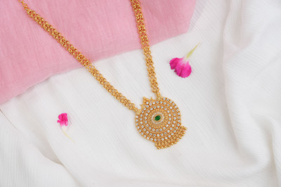 Vosgi Diamond Gold-plated Plated Brass Necklace