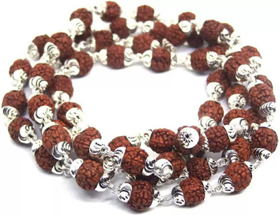 DvR ClicK 5 mukhi rudraksha mala with silver cap Brass Necklace