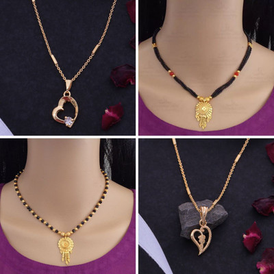 Dency Brass Gold-plated Gold Jewellery Set(Pack of 4)