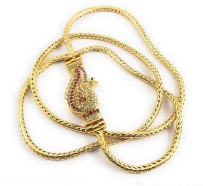 CM FASHIONS Ruby,  Gold-plated Plated Copper Chain